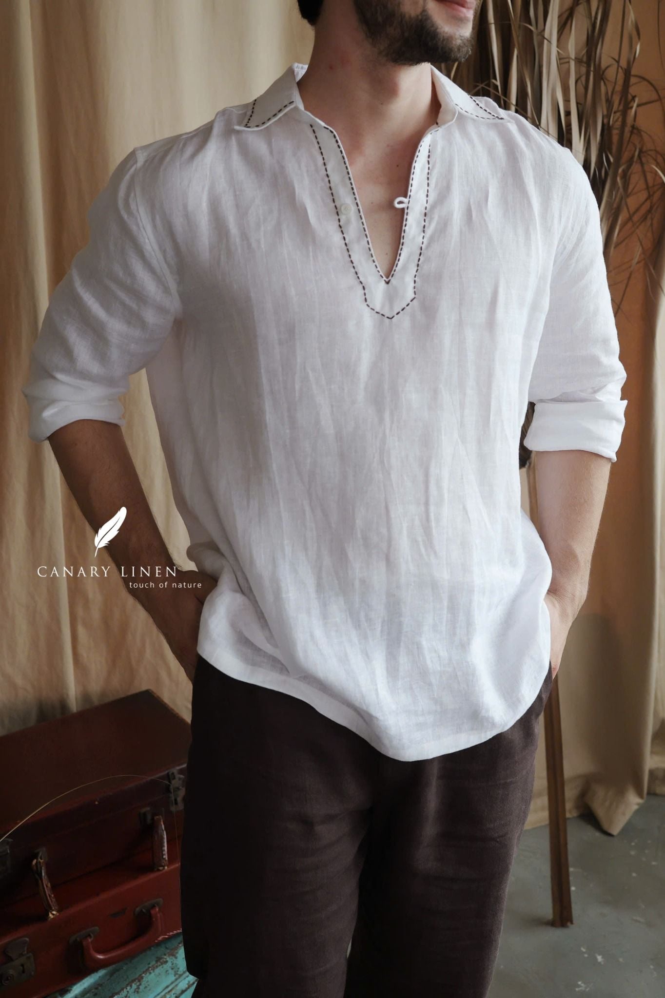  Placket Shirt - Trắng 