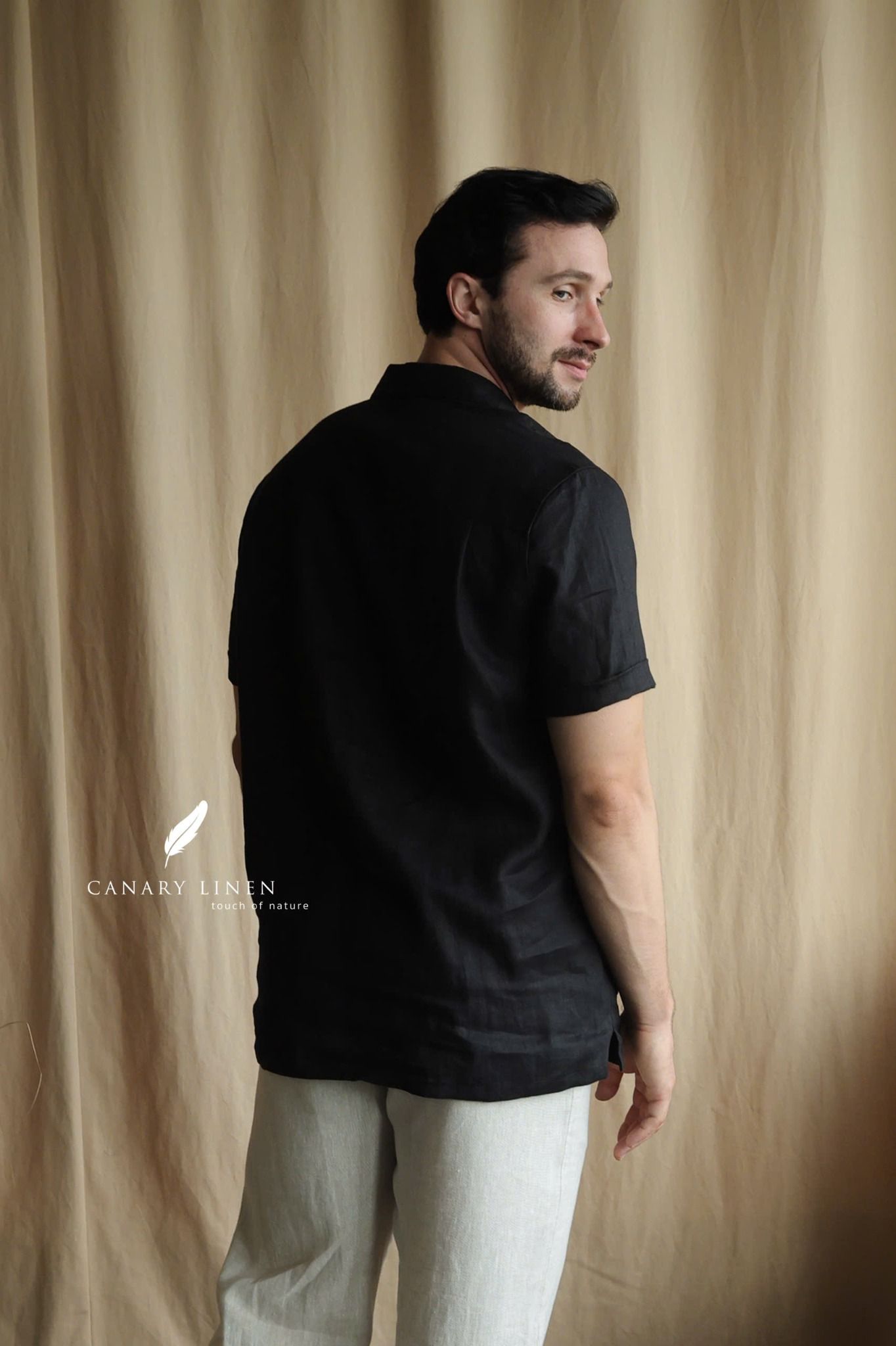  Short-Sleeve Polo Shirt - Đen 
