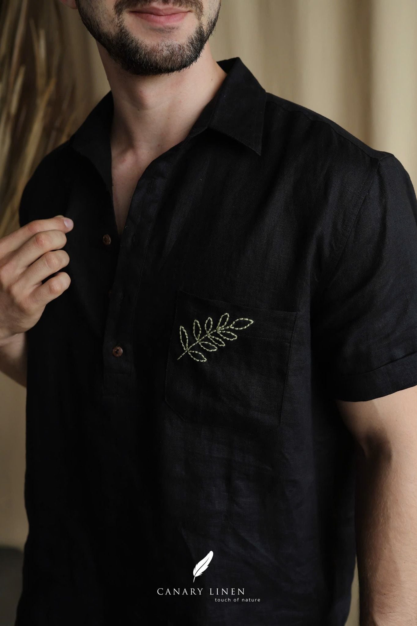  Short-Sleeve Polo Shirt - Đen 