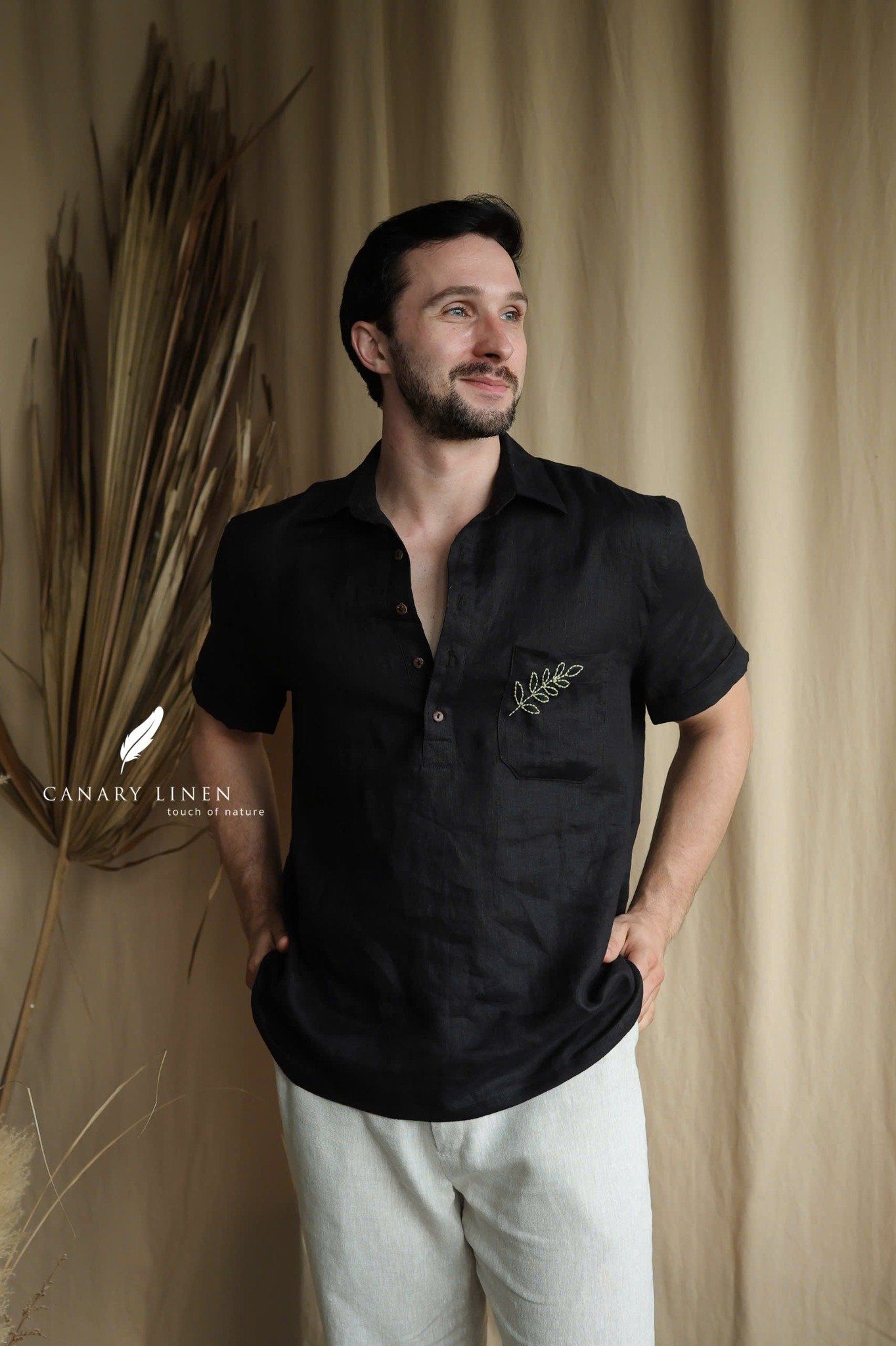  Short-Sleeve Polo Shirt - Đen 