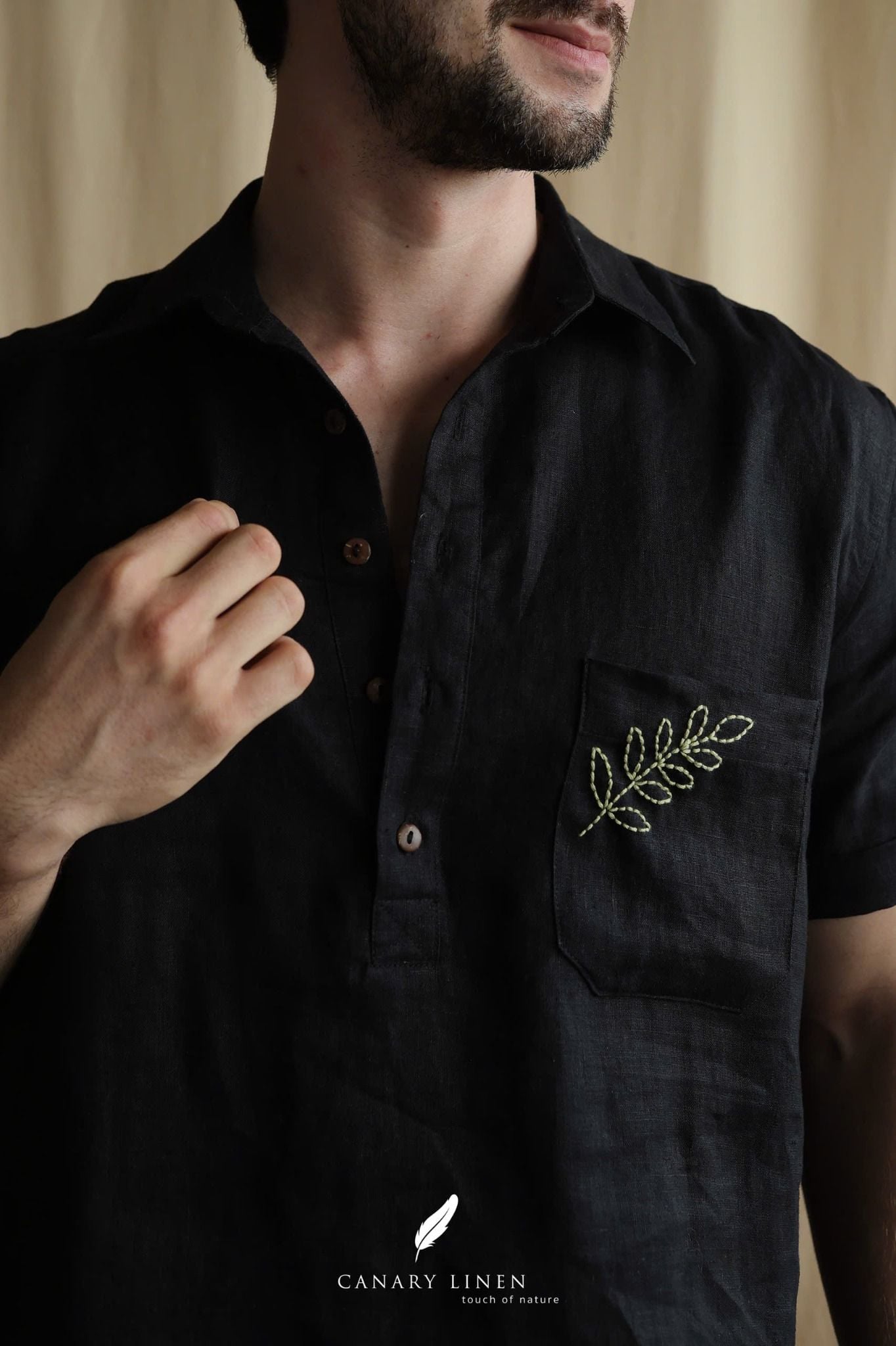  Short-Sleeve Polo Shirt - Đen 