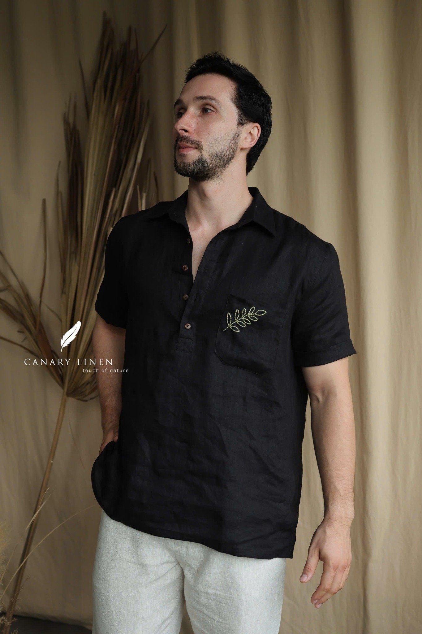  Short-Sleeve Polo Shirt - Đen 