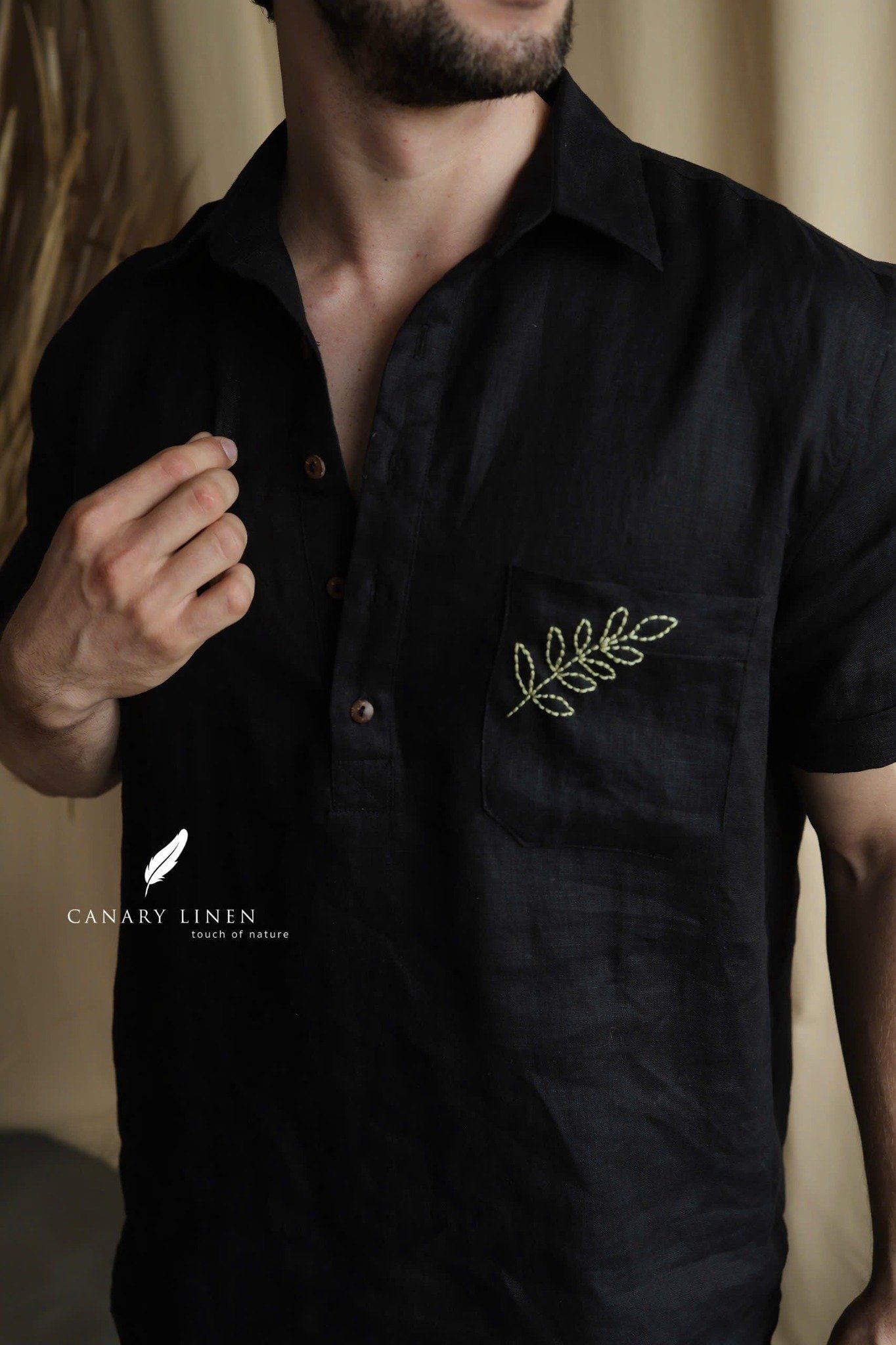  Short-Sleeve Polo Shirt - Đen 