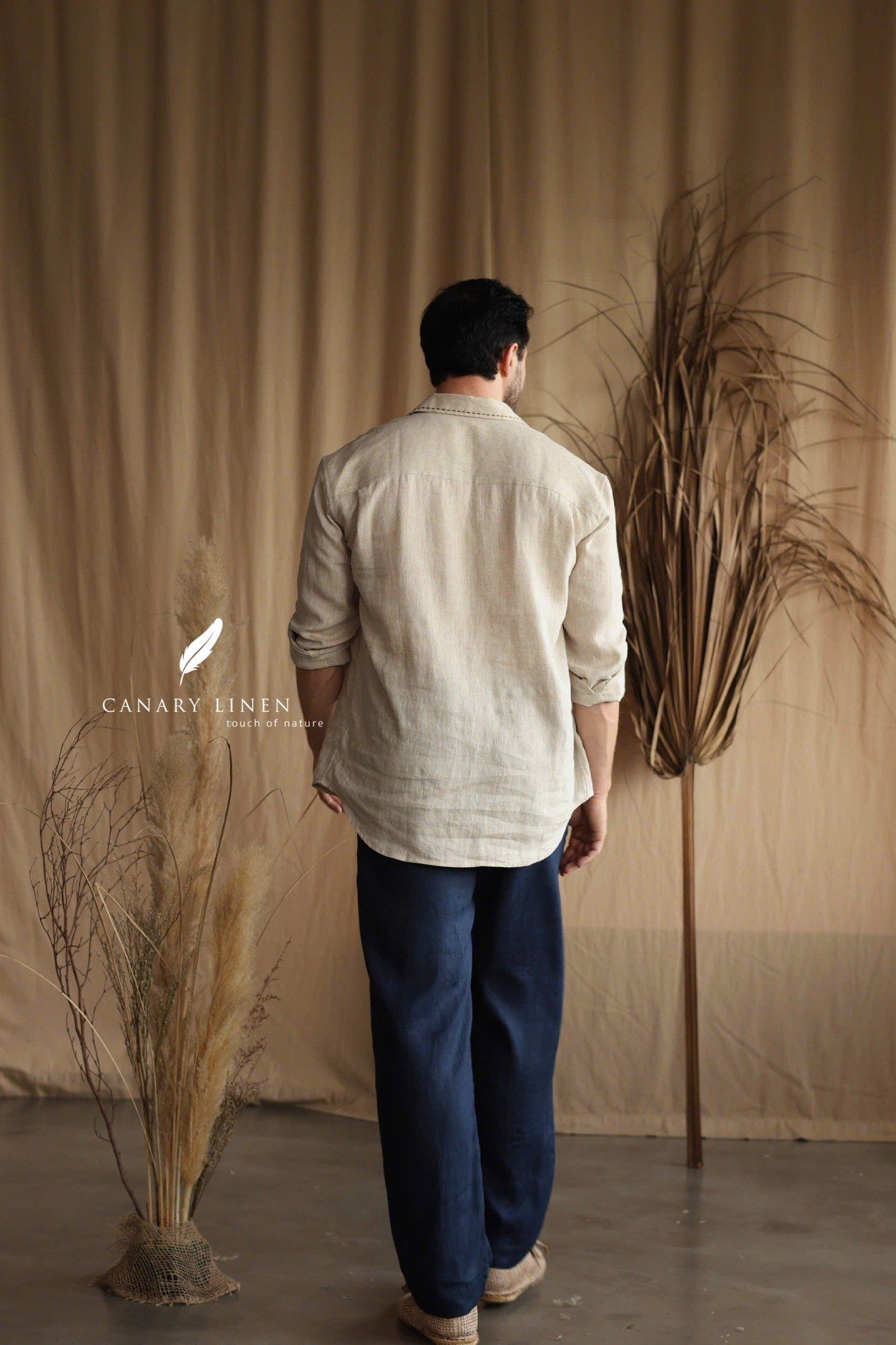  Men's Linen Stride Pants - Xanh Navy 