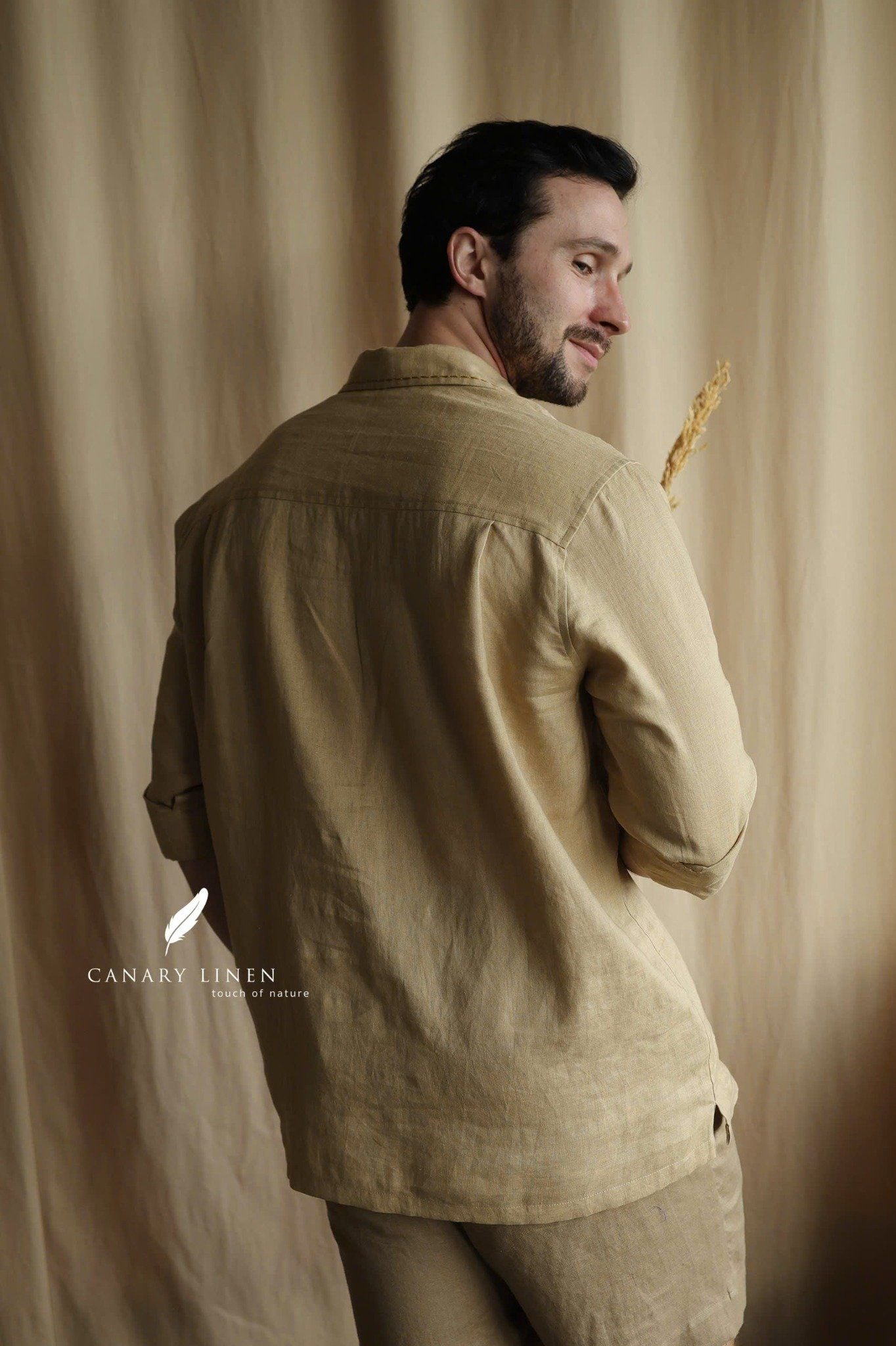  Placket Shirt - Be vàng 