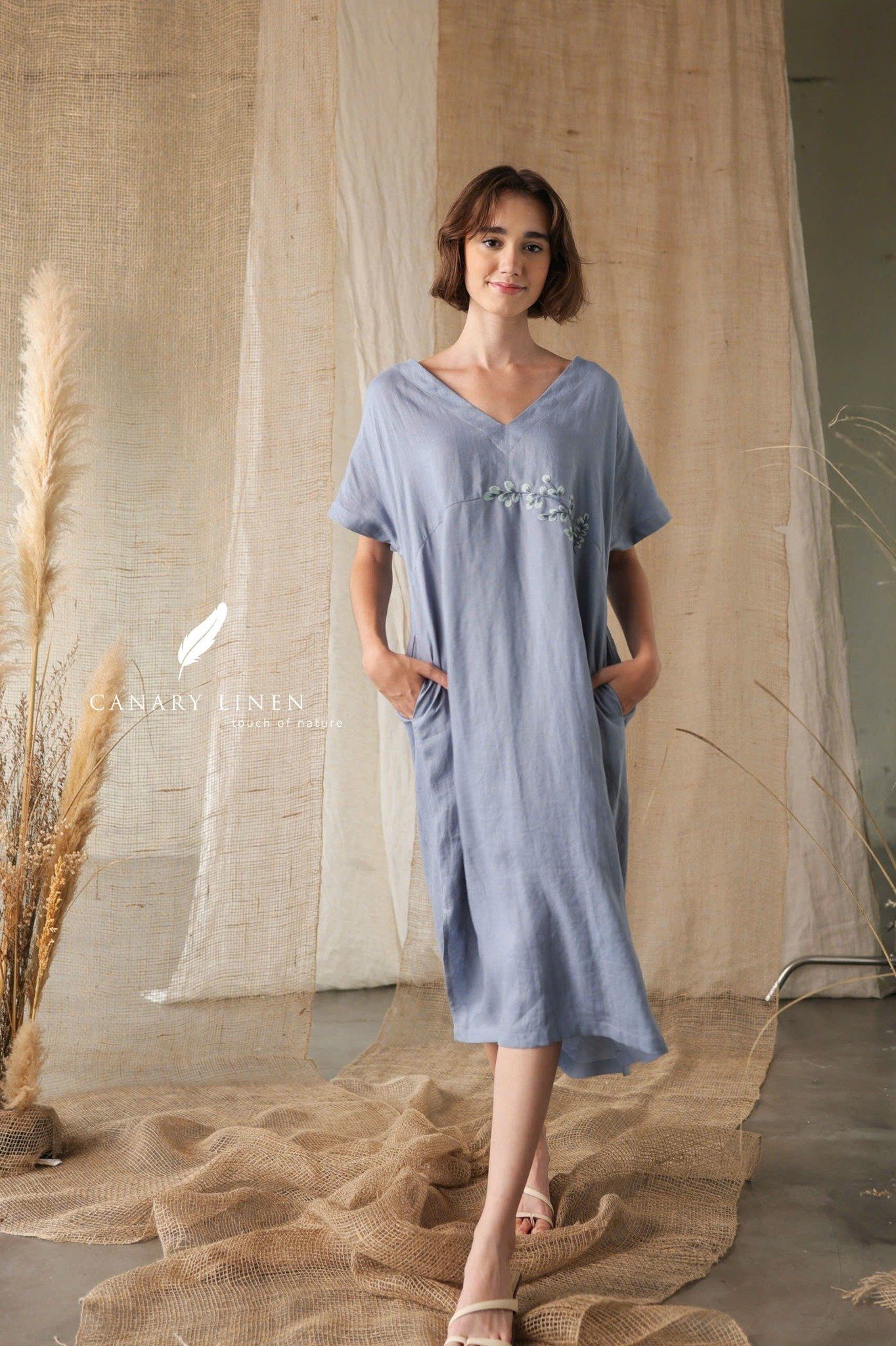  Leafa Dress - Xanh xám 