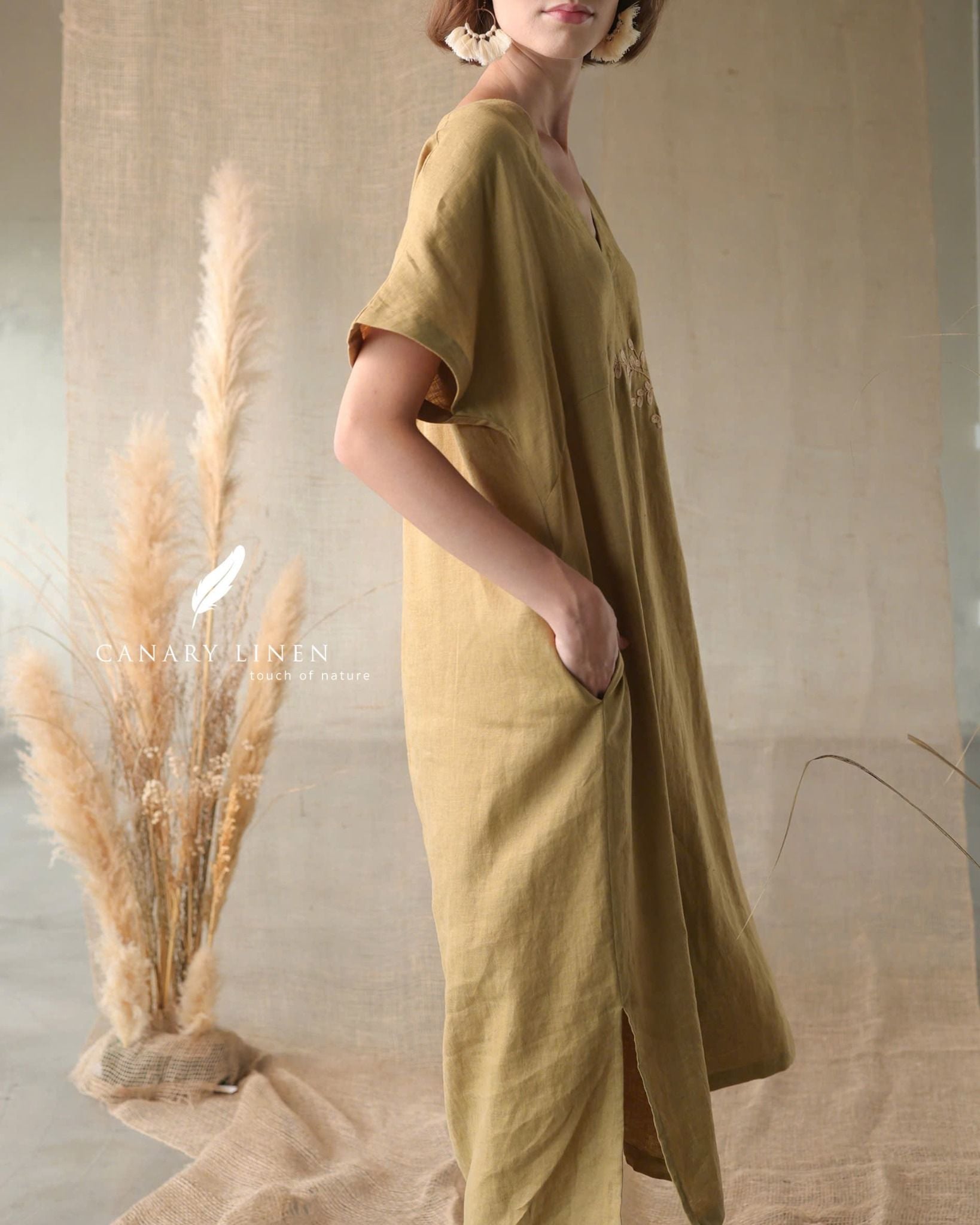  Leafa Dress - Xanh olive 