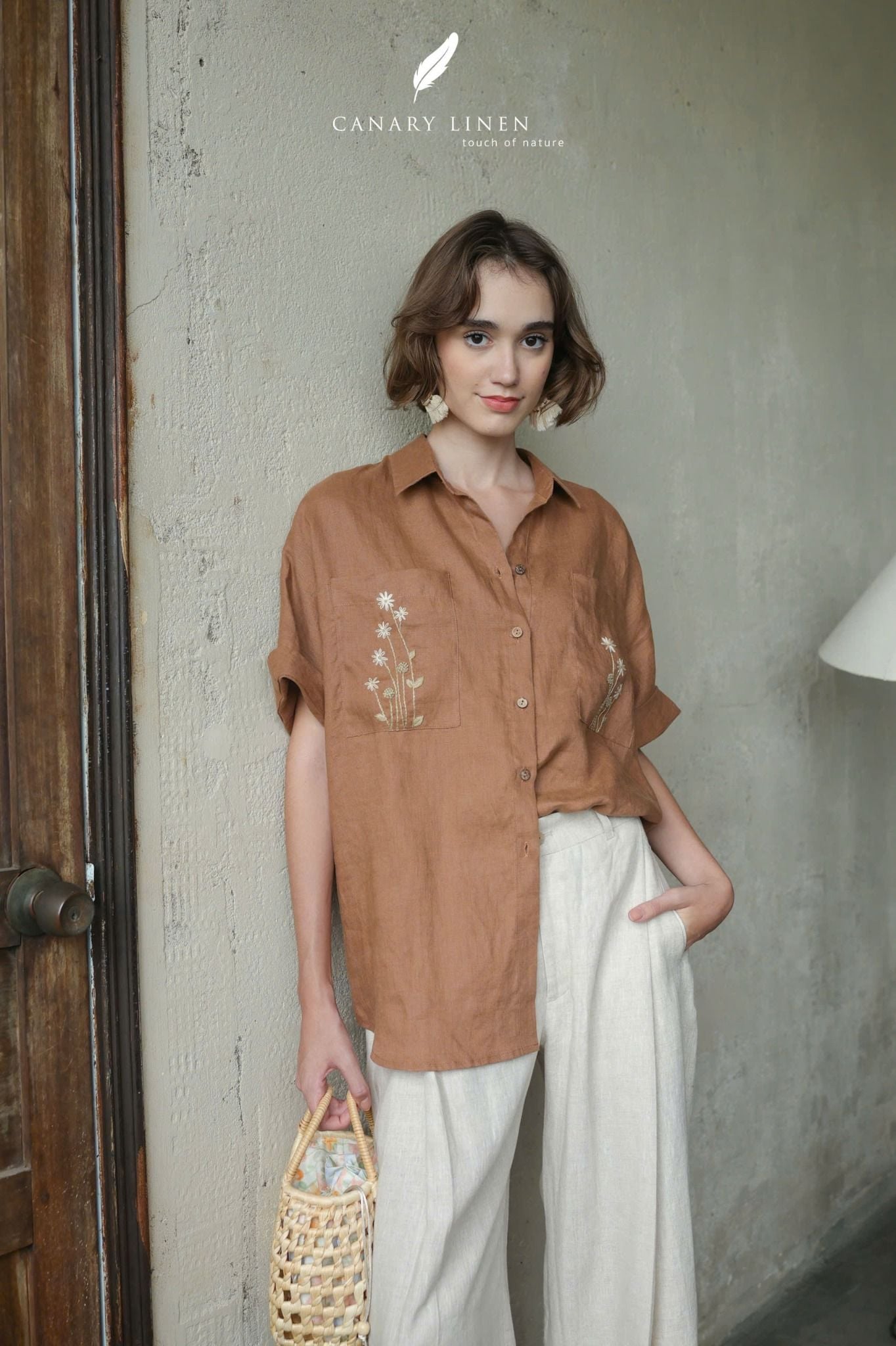 Daisia Shirt - Nâu cafe 