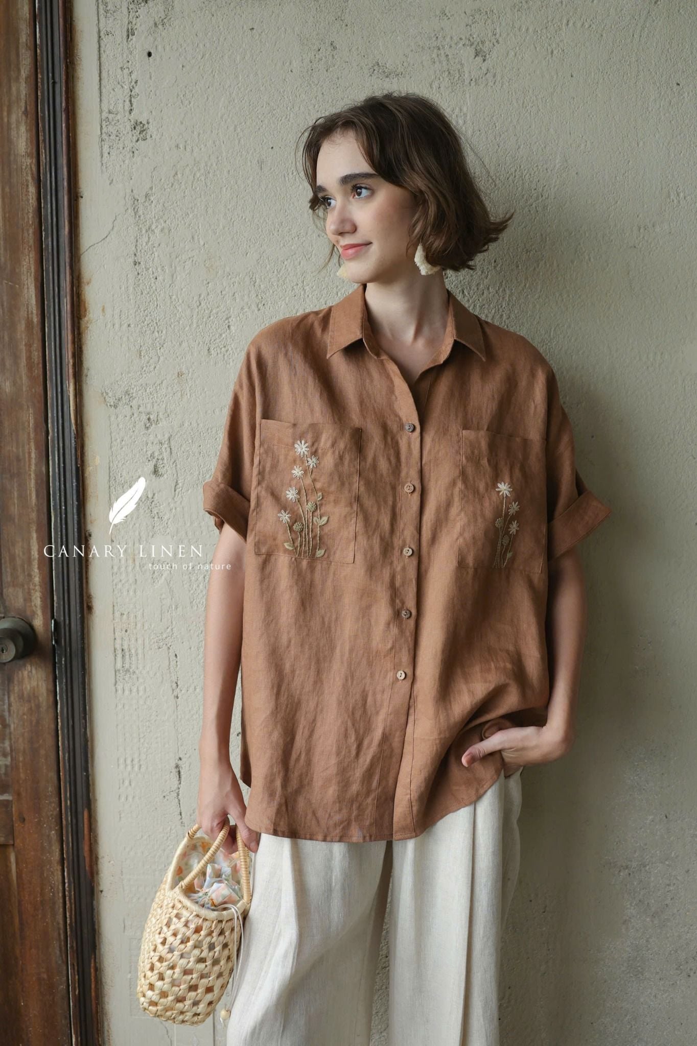  Daisia Shirt - Nâu cafe 