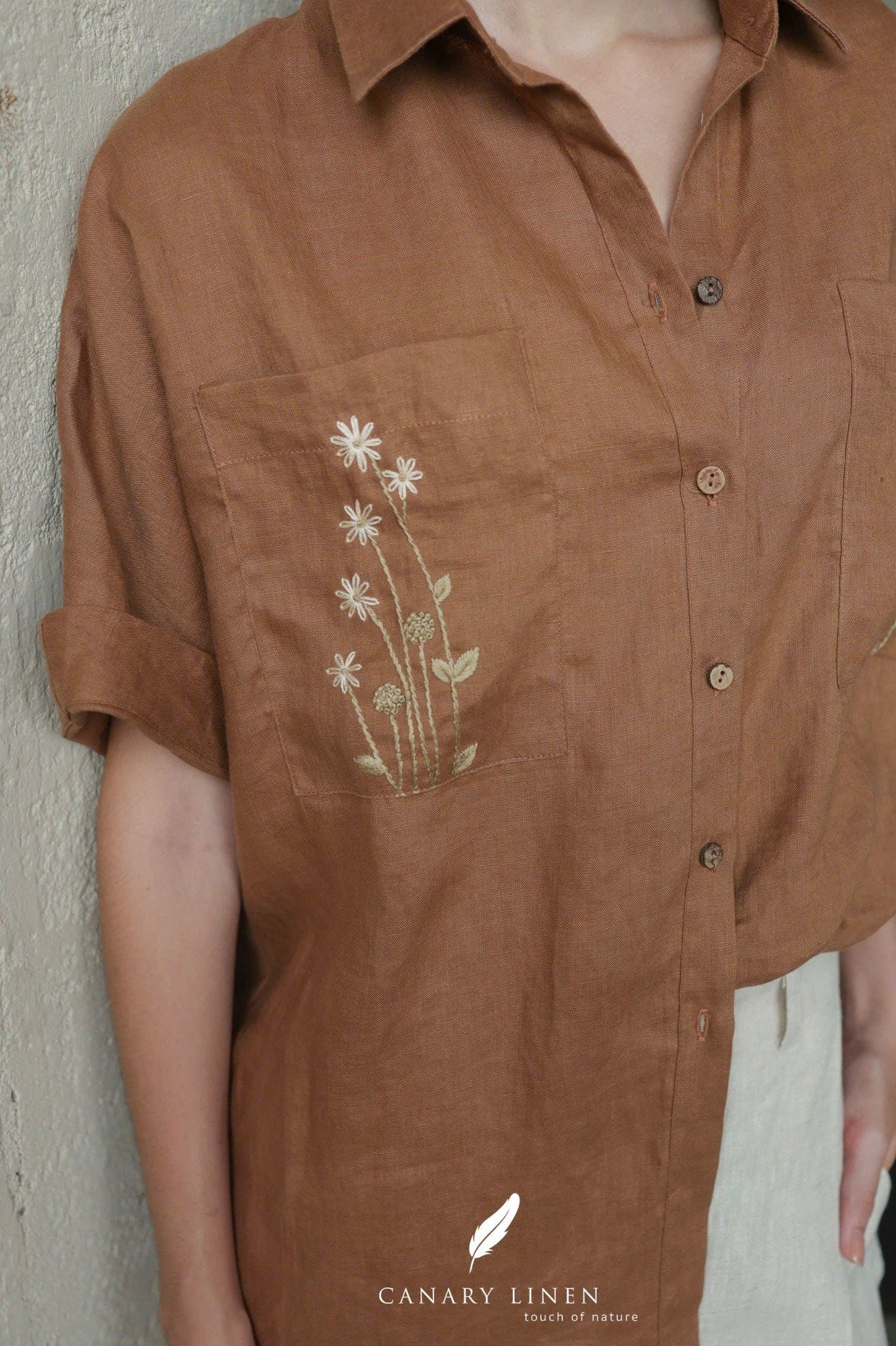  Daisia Shirt - Nâu cafe 