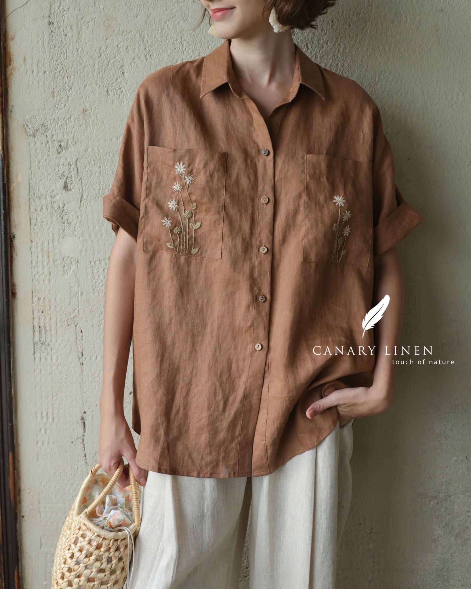  Daisia Shirt - Nâu cafe 