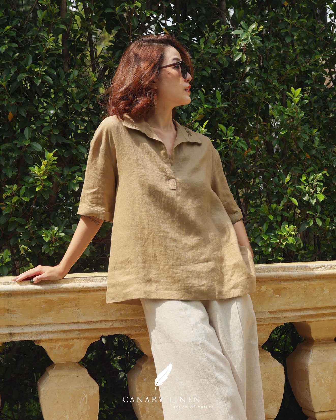  Petal Shirt - Be vàng 