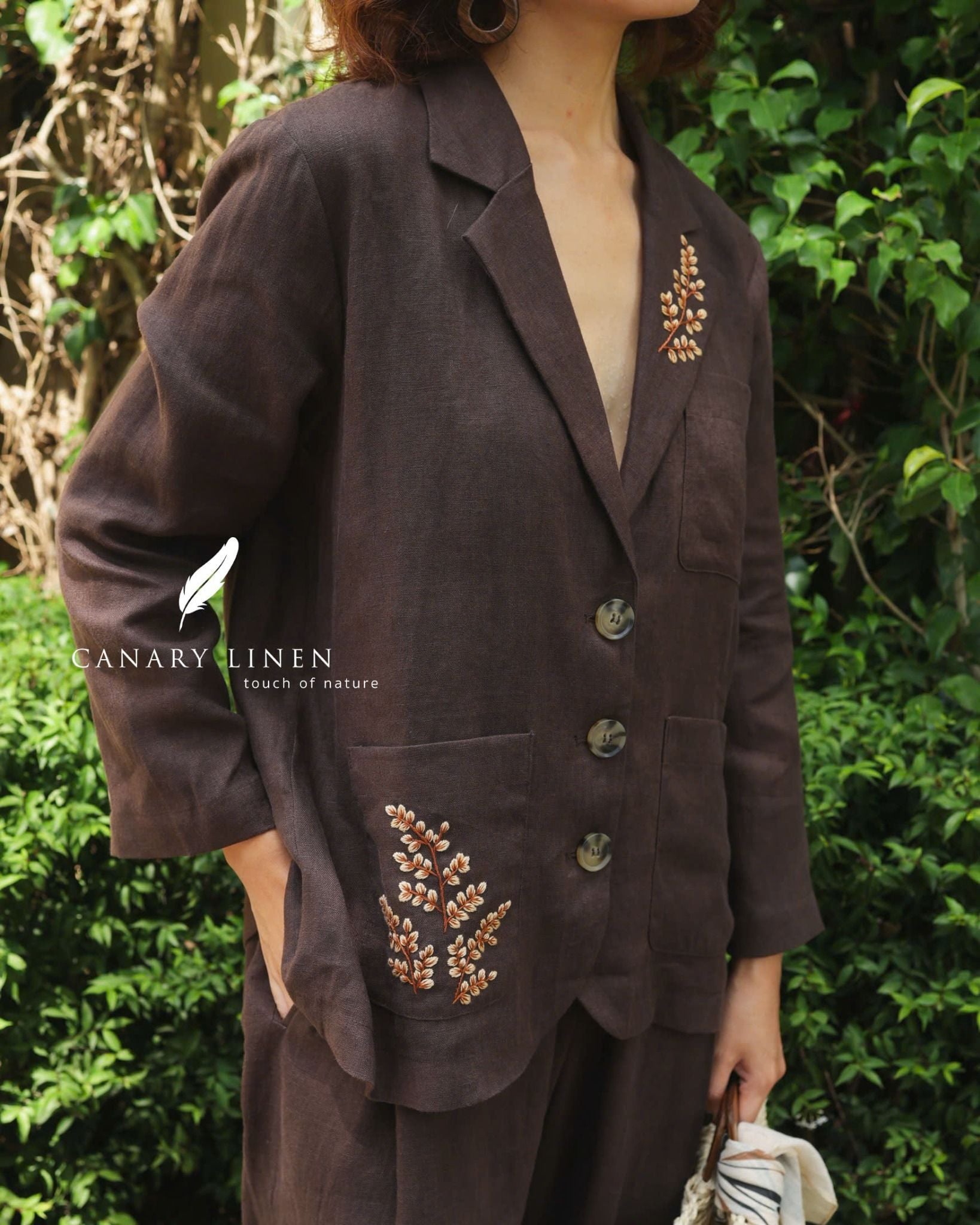  Leafin Blazer - Nâu choco 
