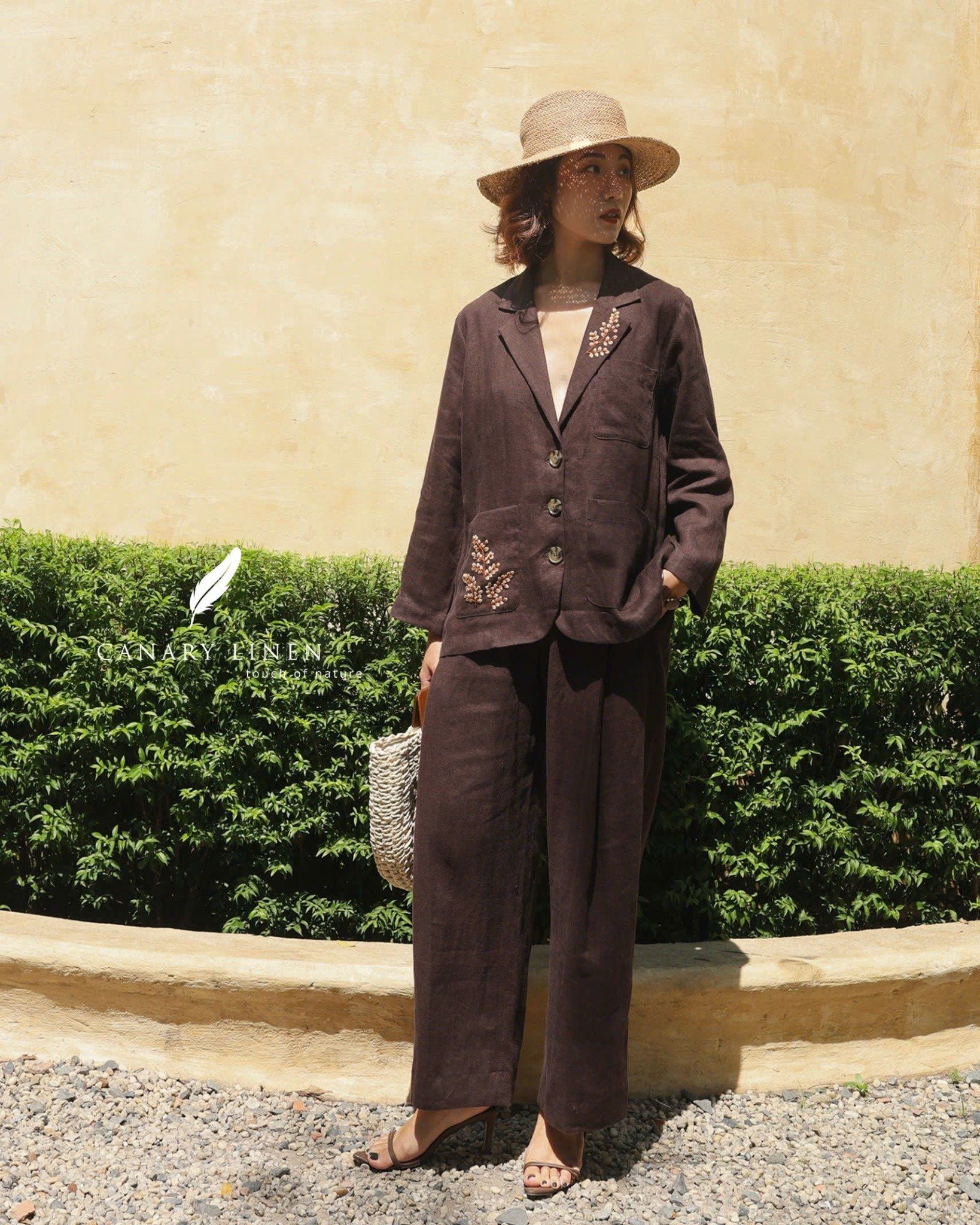  Leafin Blazer - Nâu choco 