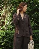  Leafin Blazer - Nâu choco 