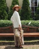  Eira Blazer - Trắng viền nâu nhạt 