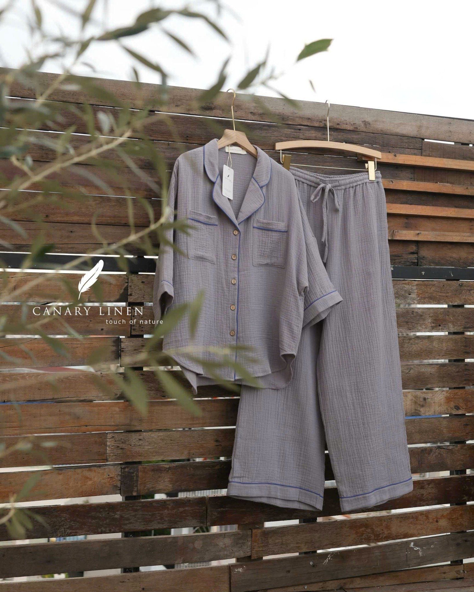  Calma Set - Xám chuột viền xanh 