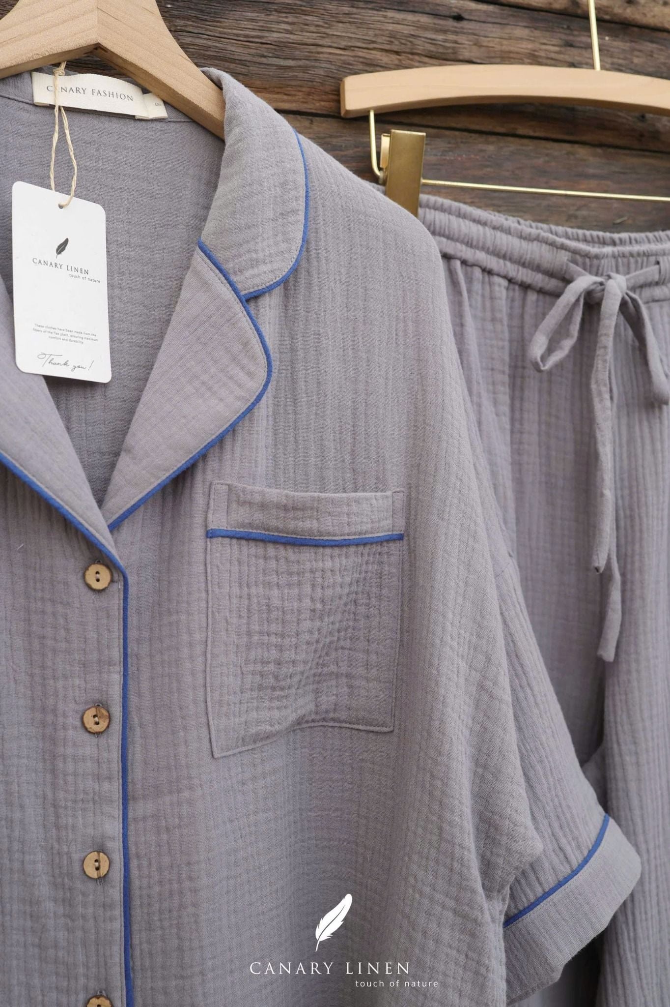  Calma Set - Xám chuột viền xanh 