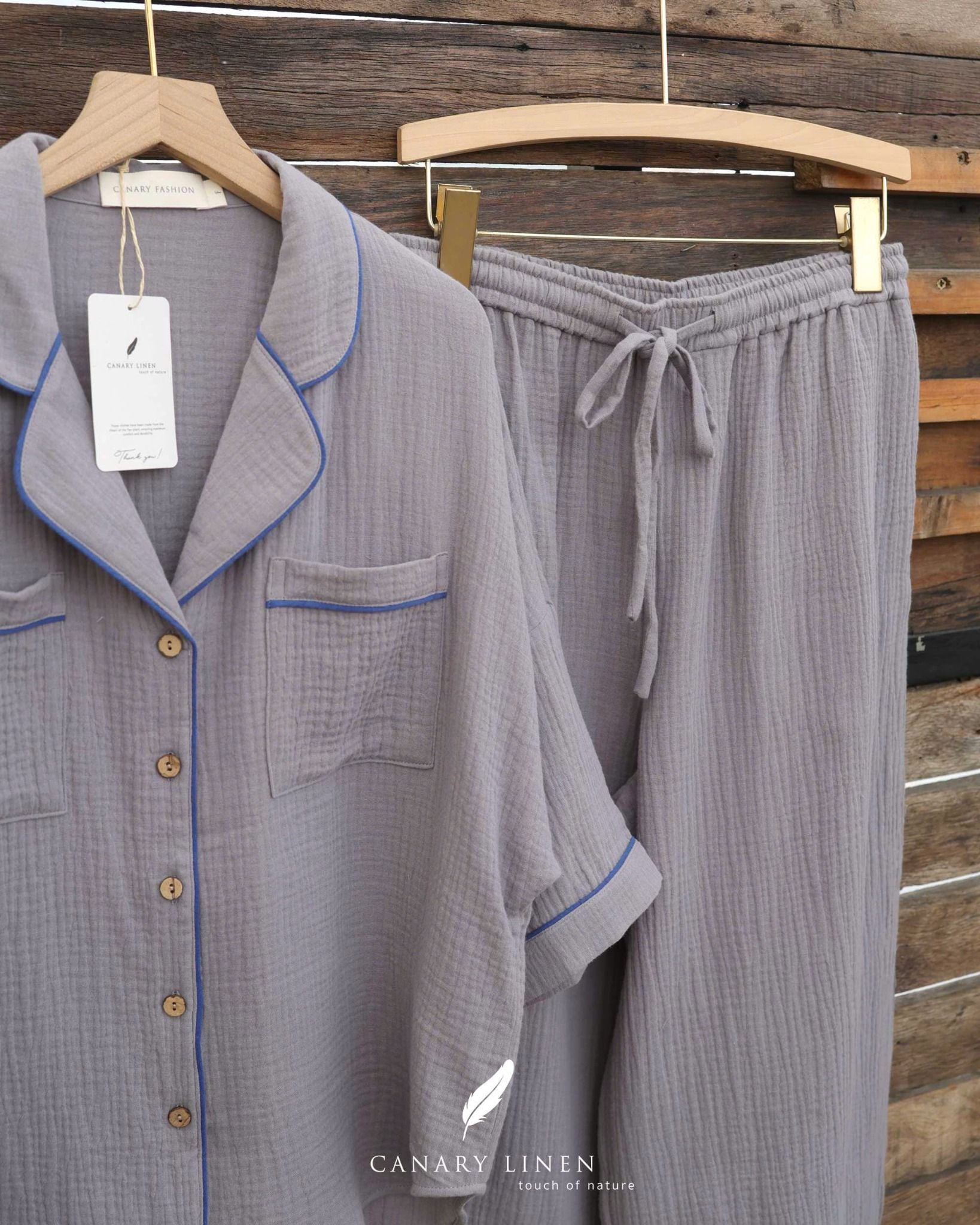  Calma Set - Xám chuột viền xanh 