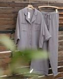  Calma Set - Xám chuột viền xanh 