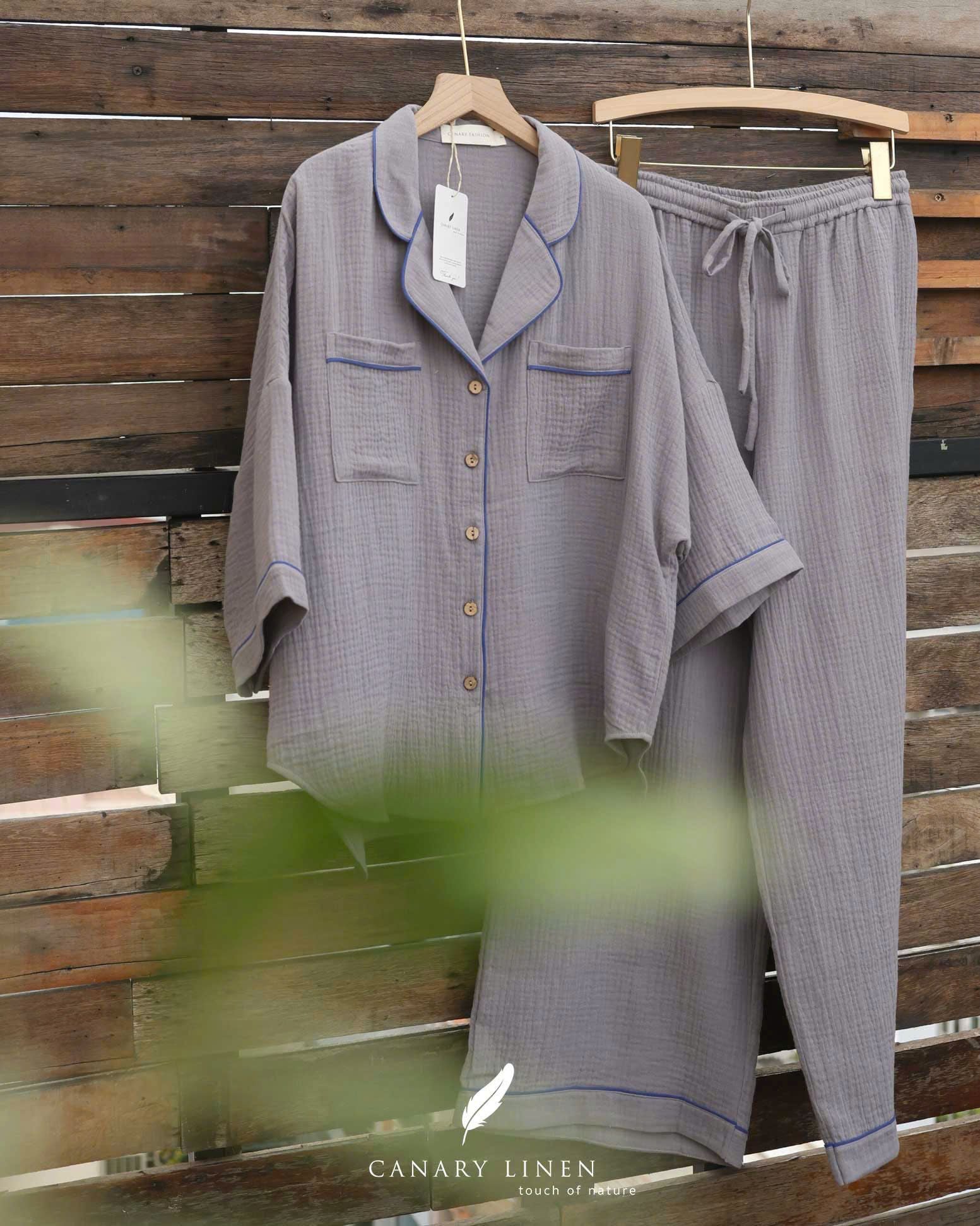  Calma Set - Xám chuột viền xanh 