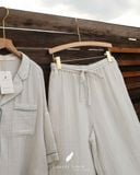  Calma Set - Sọc xám viền xanh 