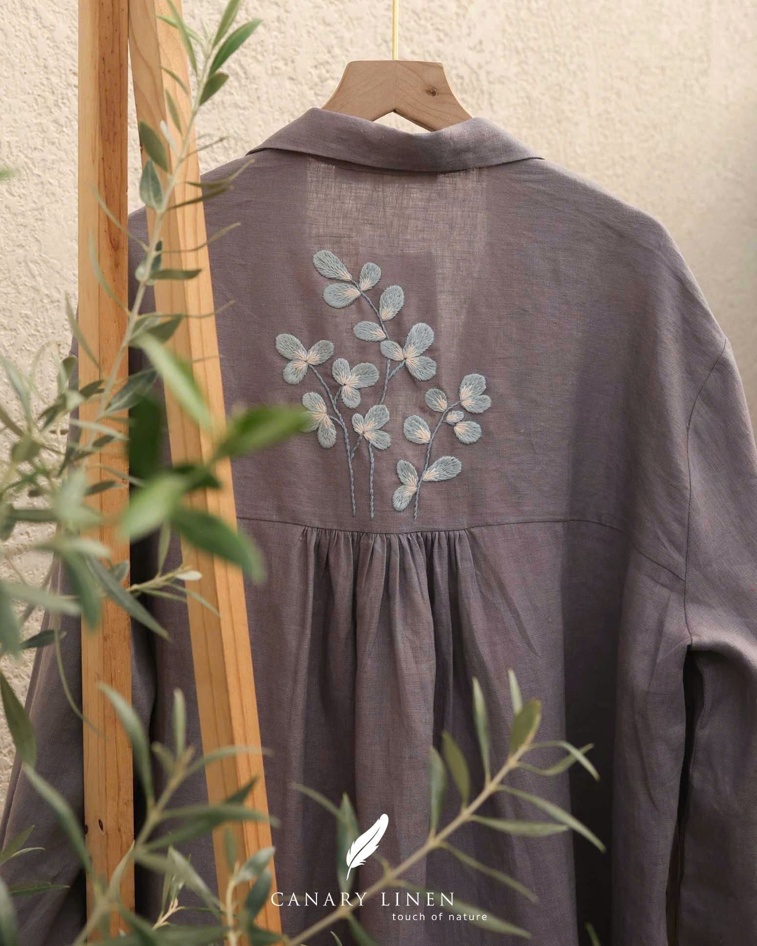  Back Bloom Shirt - Tím môn 