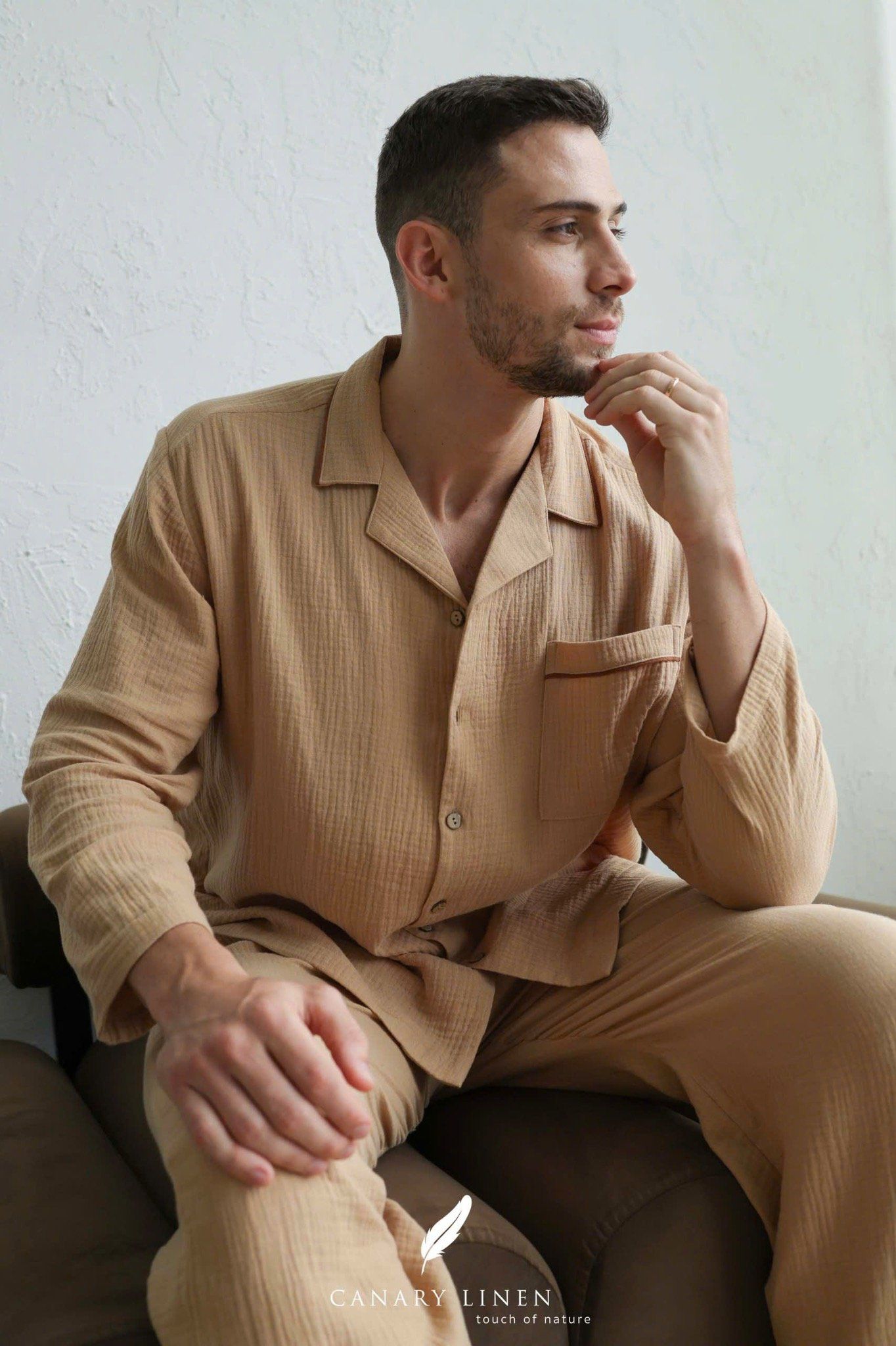  Men - Cove Set - Nâu nhạt viền nâu cafe 