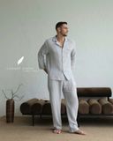  Men - Cove Set-Sọc xanh đậm viền Xanh Indigo 