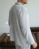  Men - Cove Set-Sọc xanh đậm viền Xanh Indigo 