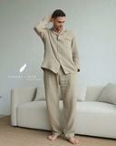  Men - Cove Set - Xám rêu viền nâu cf 