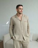  Men - Cove Set - Xám rêu viền nâu cf 