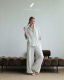  Calma Set - Sọc xám viền xanh 