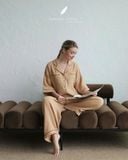  Calma Set - Nâu nhạt viền nâu cf 