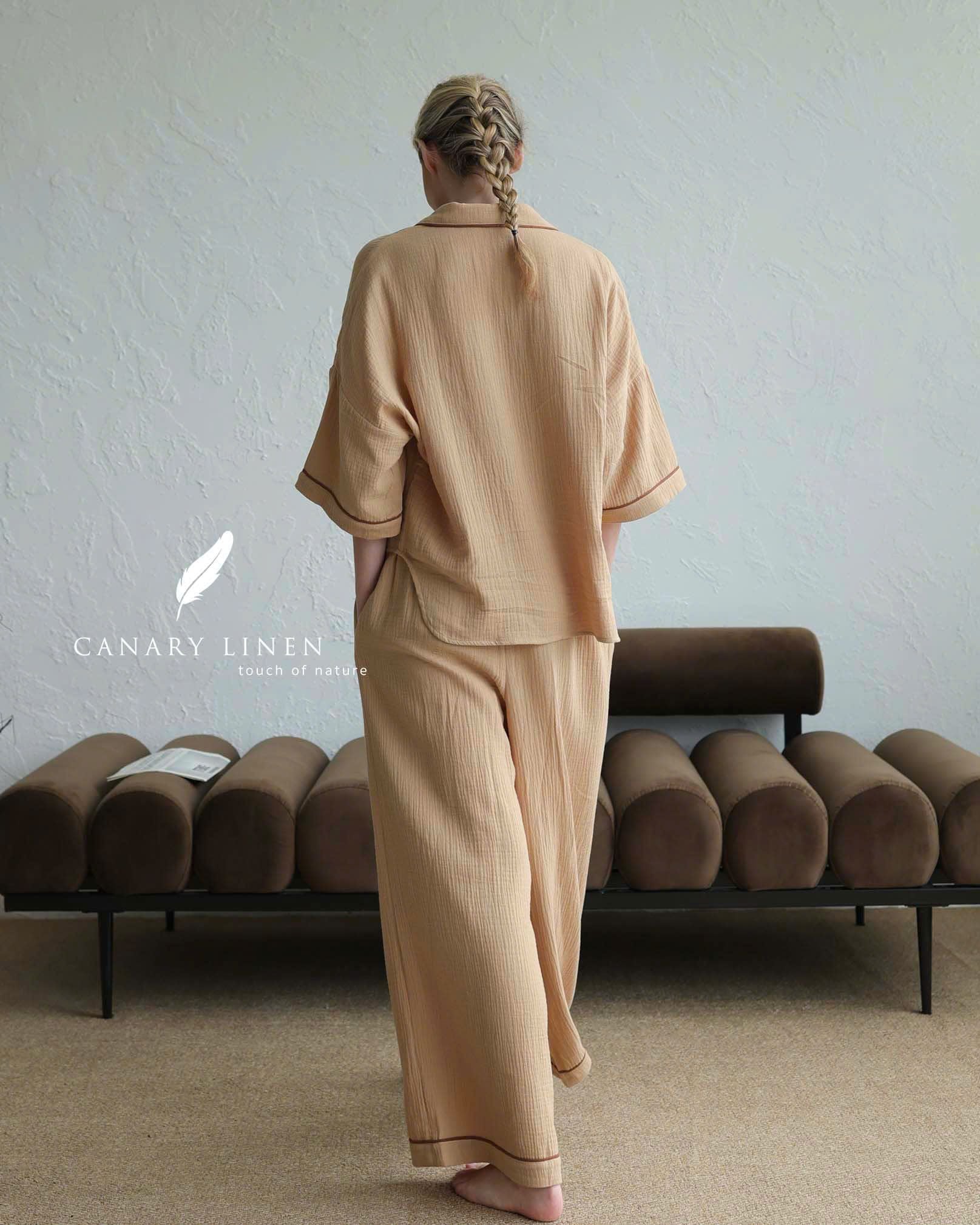  Calma Set - Nâu nhạt viền nâu cf 