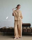  Calma Set - Nâu nhạt viền nâu cf 