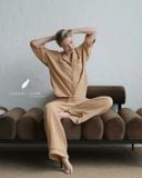  Calma Set - Nâu nhạt viền nâu cf 