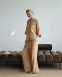  Calma Set - Nâu nhạt viền nâu cf 