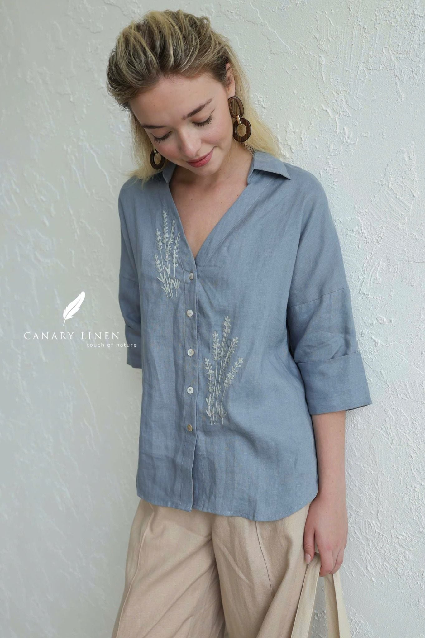  Lavender Shirt - Xanh xám 