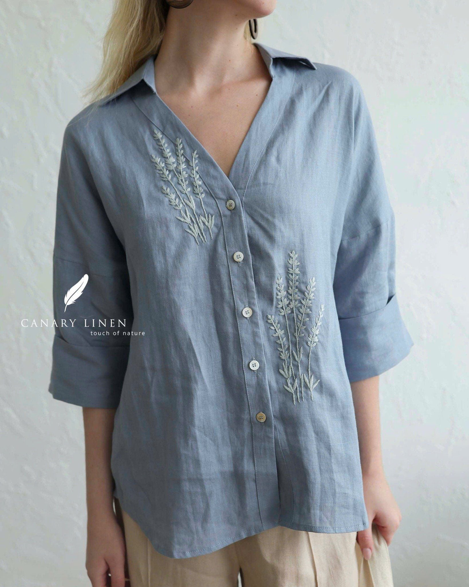  Lavender Shirt - Xanh xám 