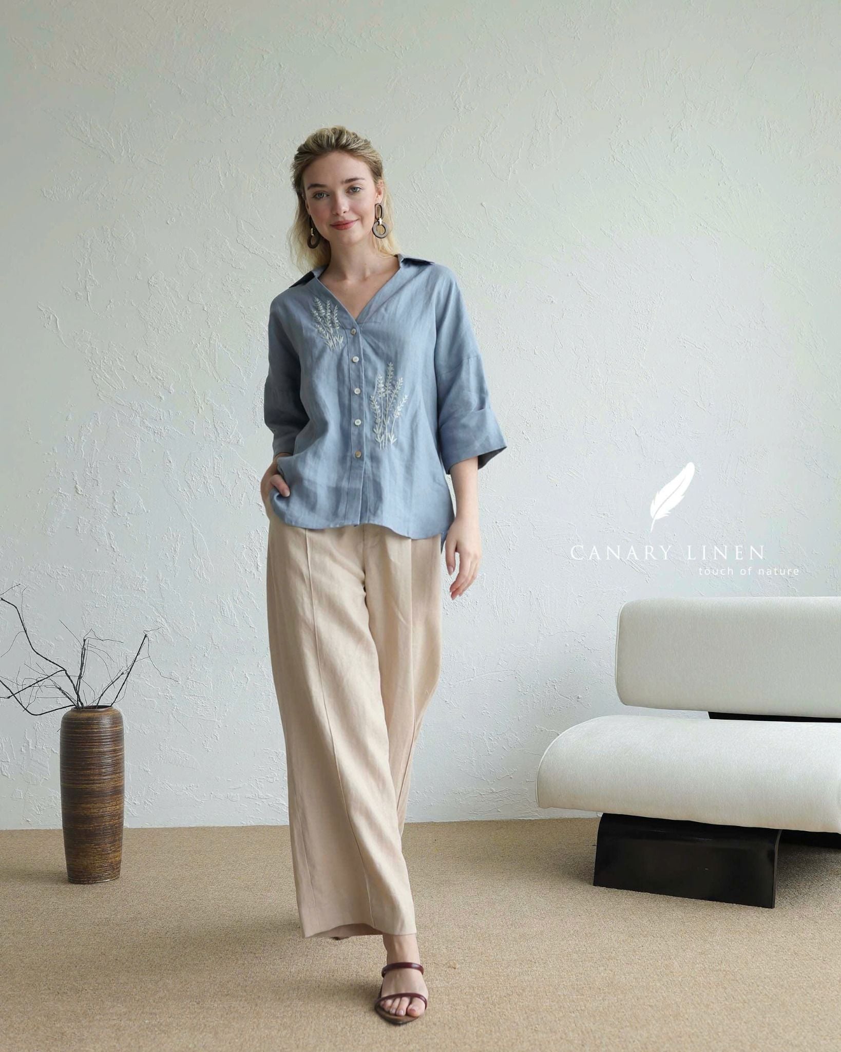  Lavender Shirt - Xanh xám 