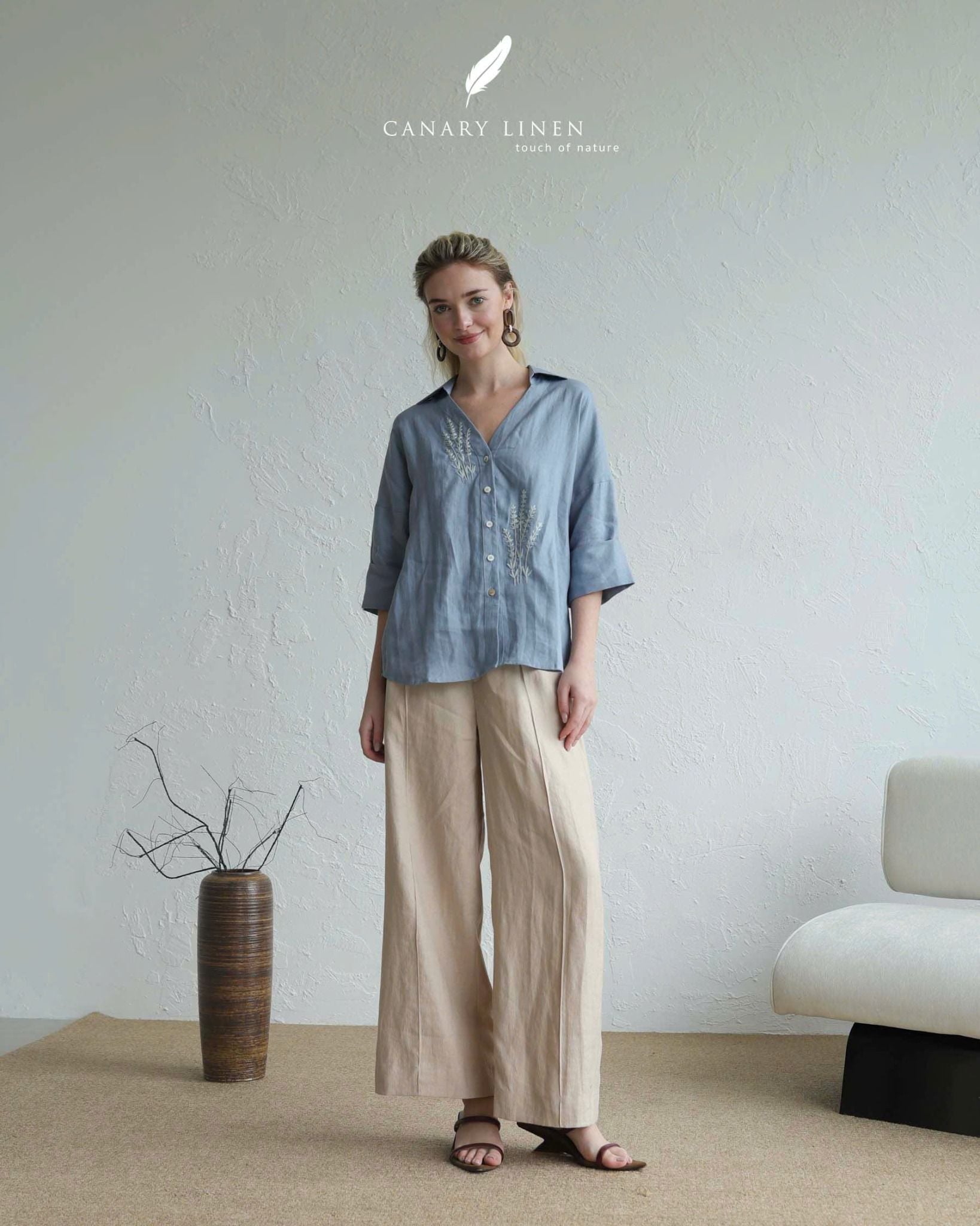  Lavender Shirt - Xanh xám 