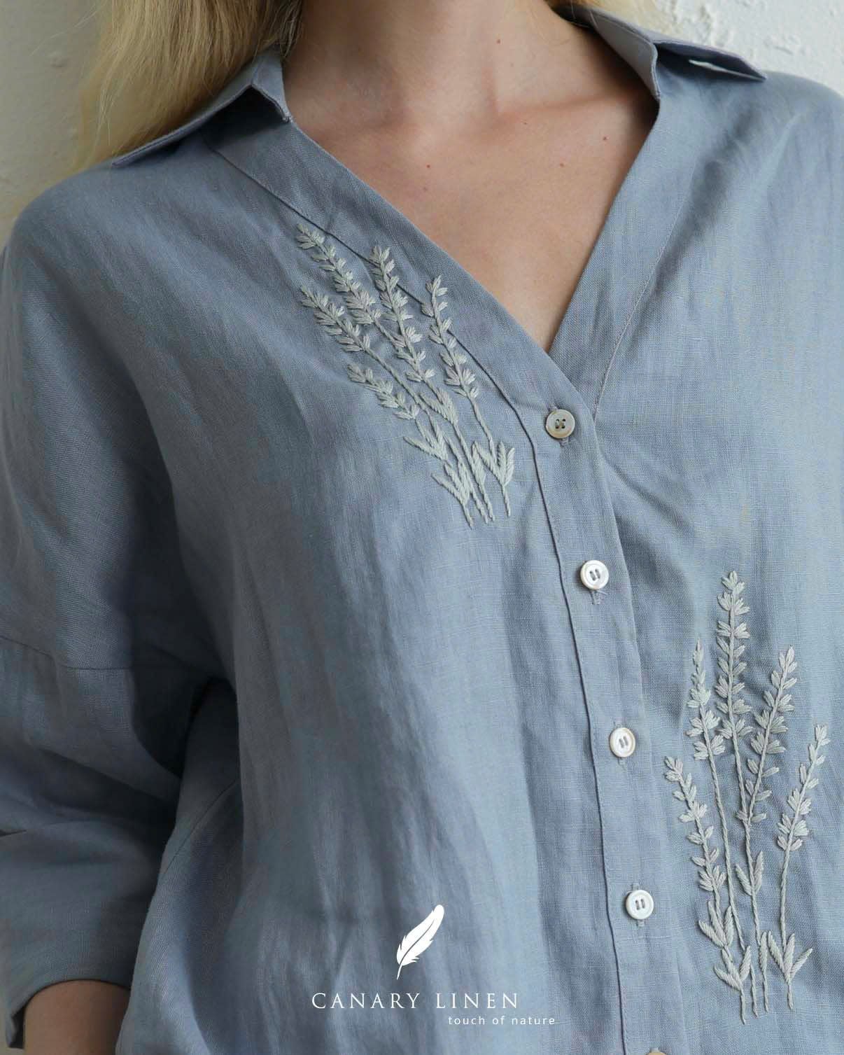  Lavender Shirt - Xanh xám 