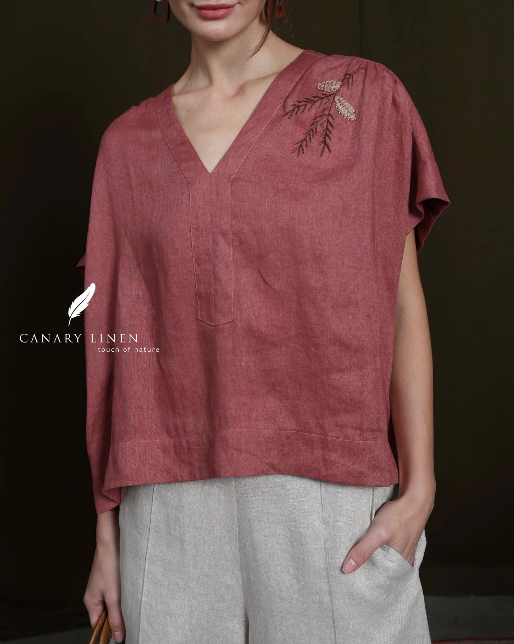  Olva Top - Đỏ hồng 