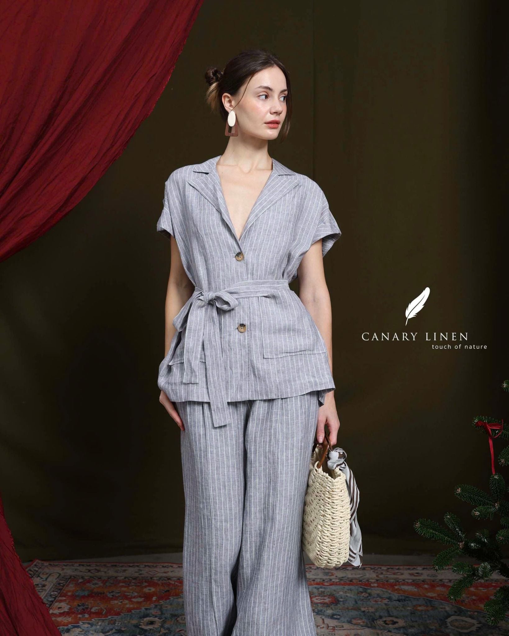  Lithe Pants - Xám đậm sọc 