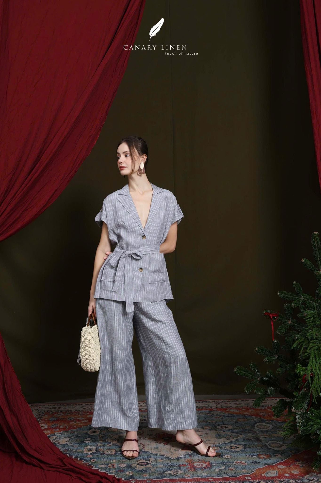  Lithe Pants - Xám đậm sọc 
