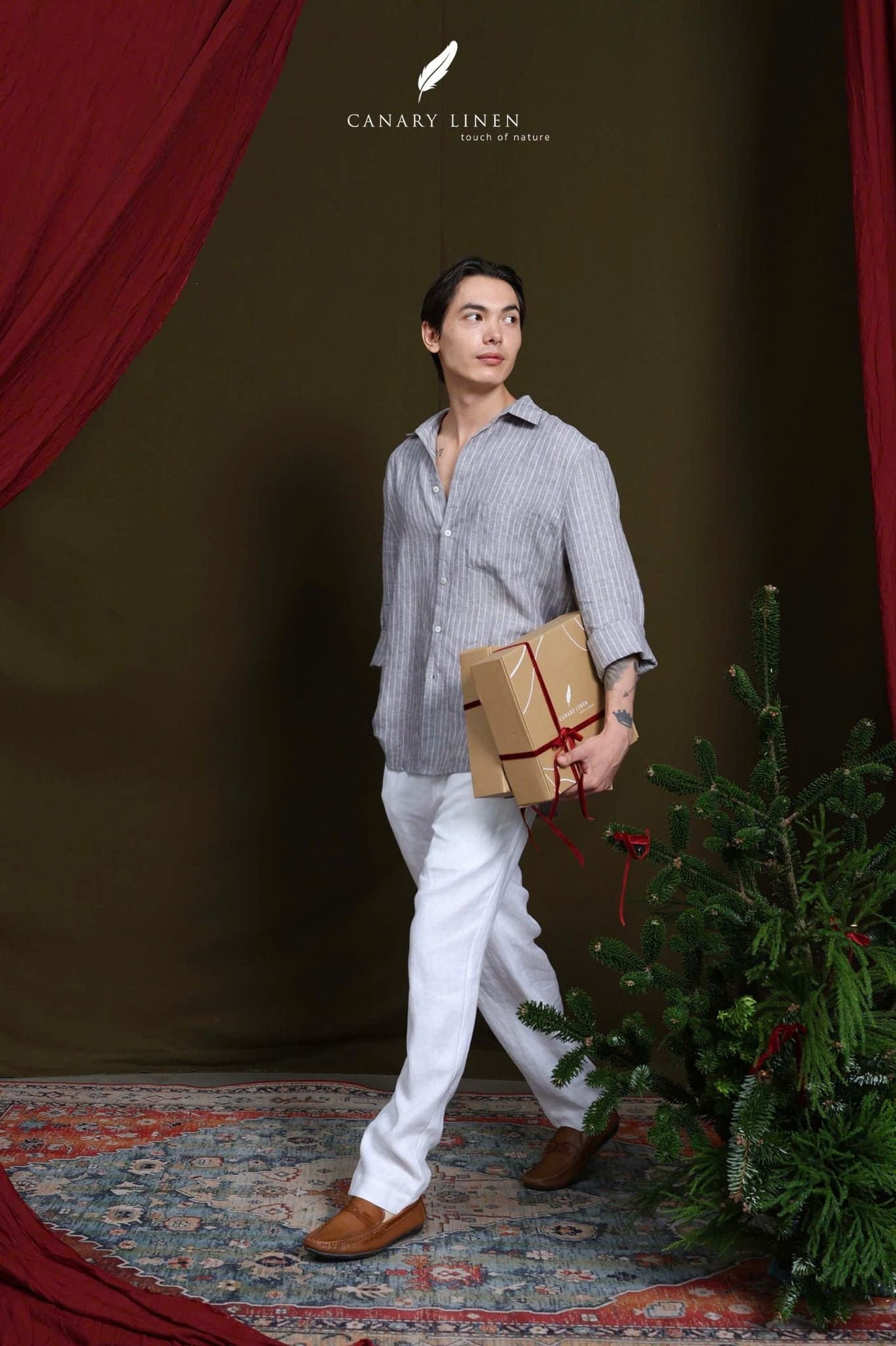  Nomad Shirt - Xám đậm sọc 