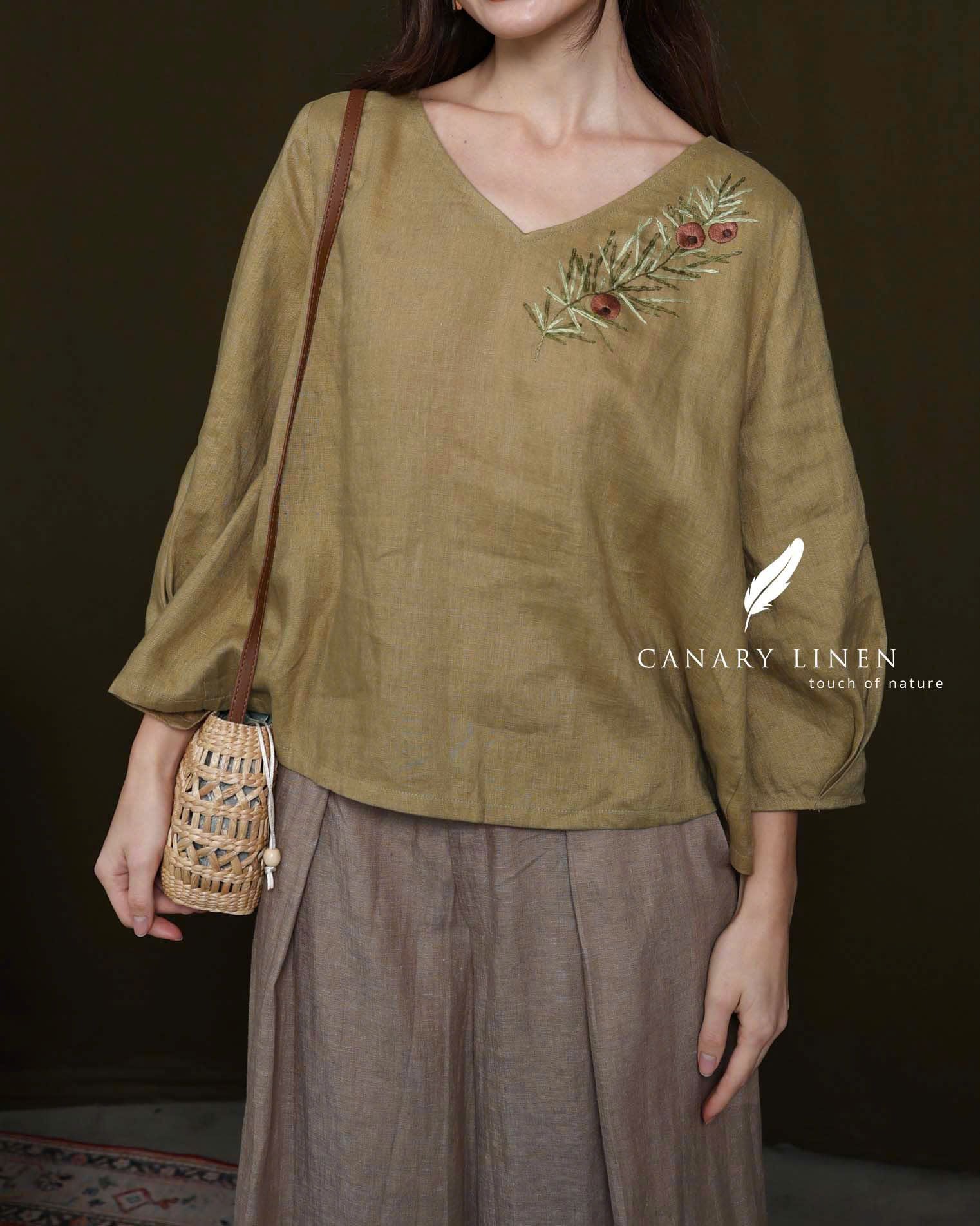  Olea Top - Xanh olive 