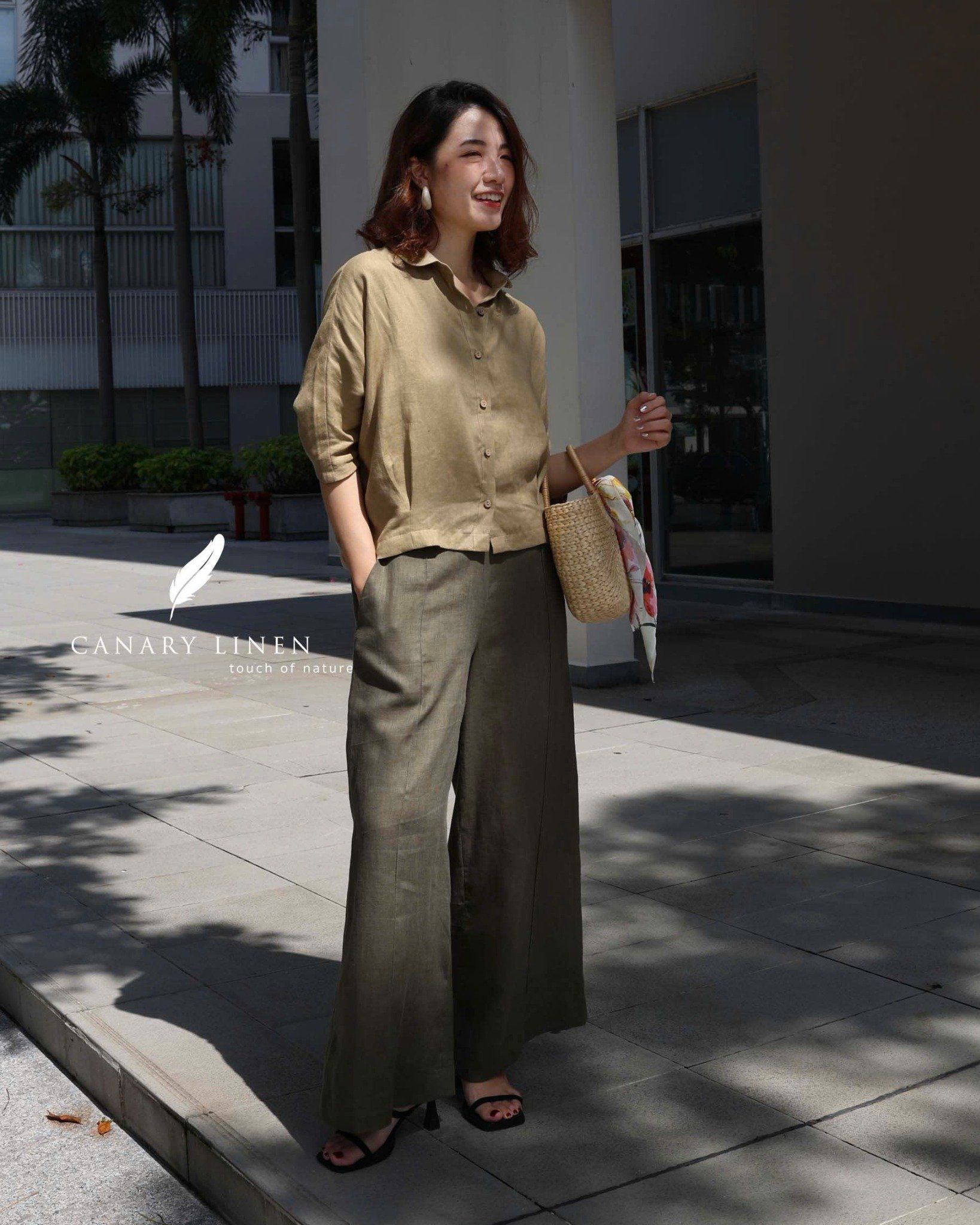  Rusea Shirt - Xanh olive 