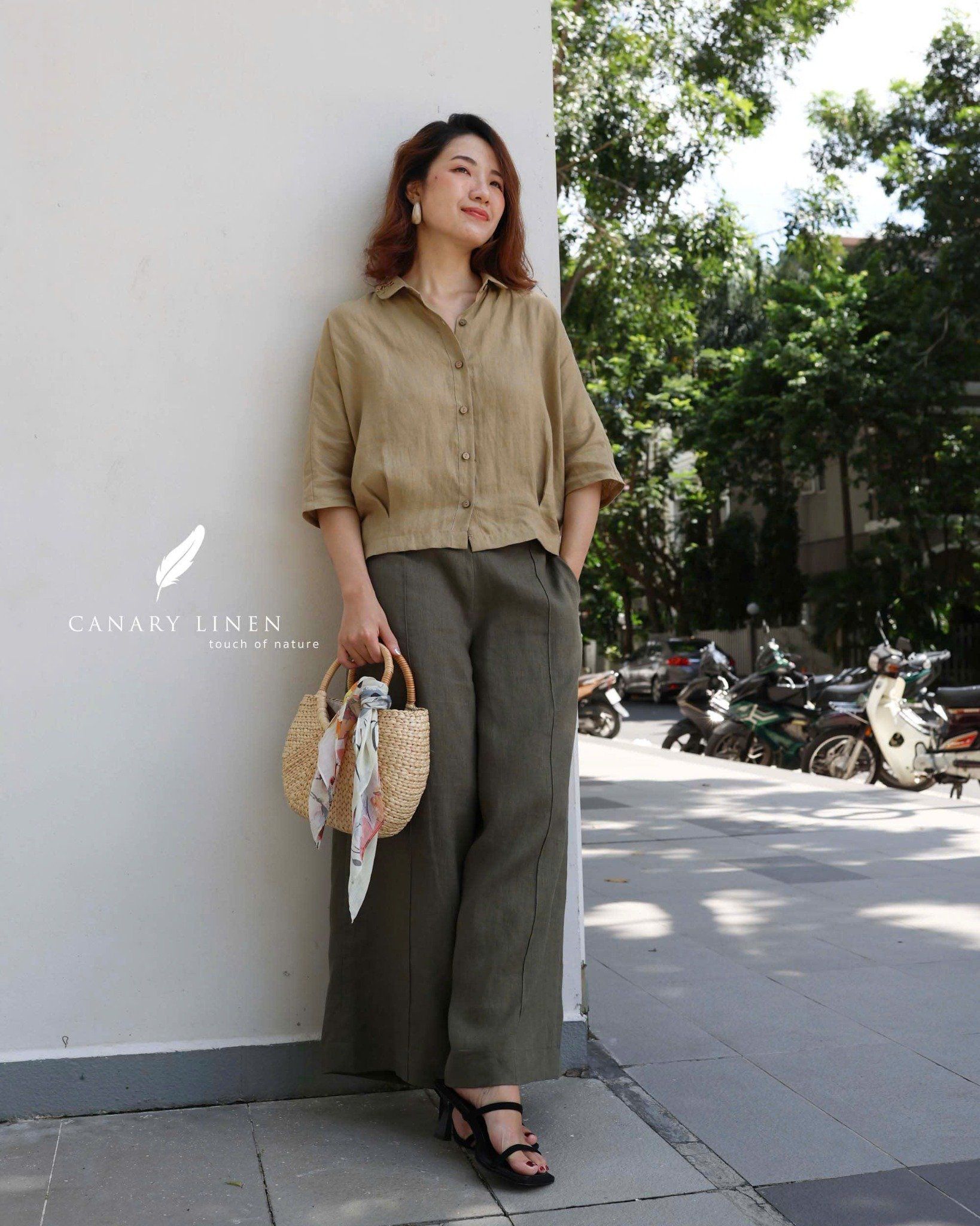  Rusea Shirt - Xanh olive 